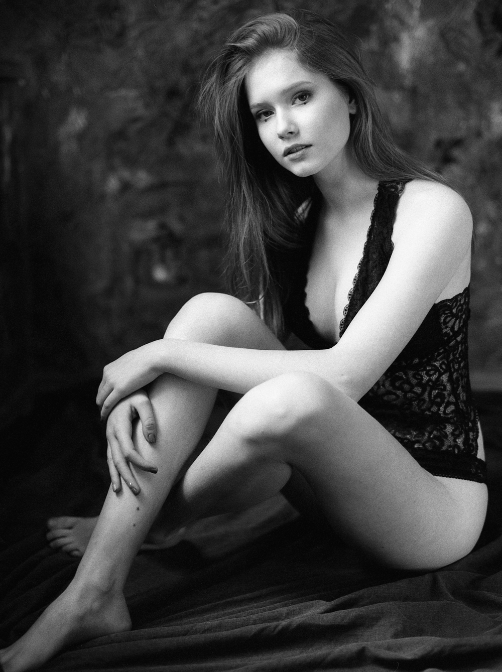 model black & white portrait