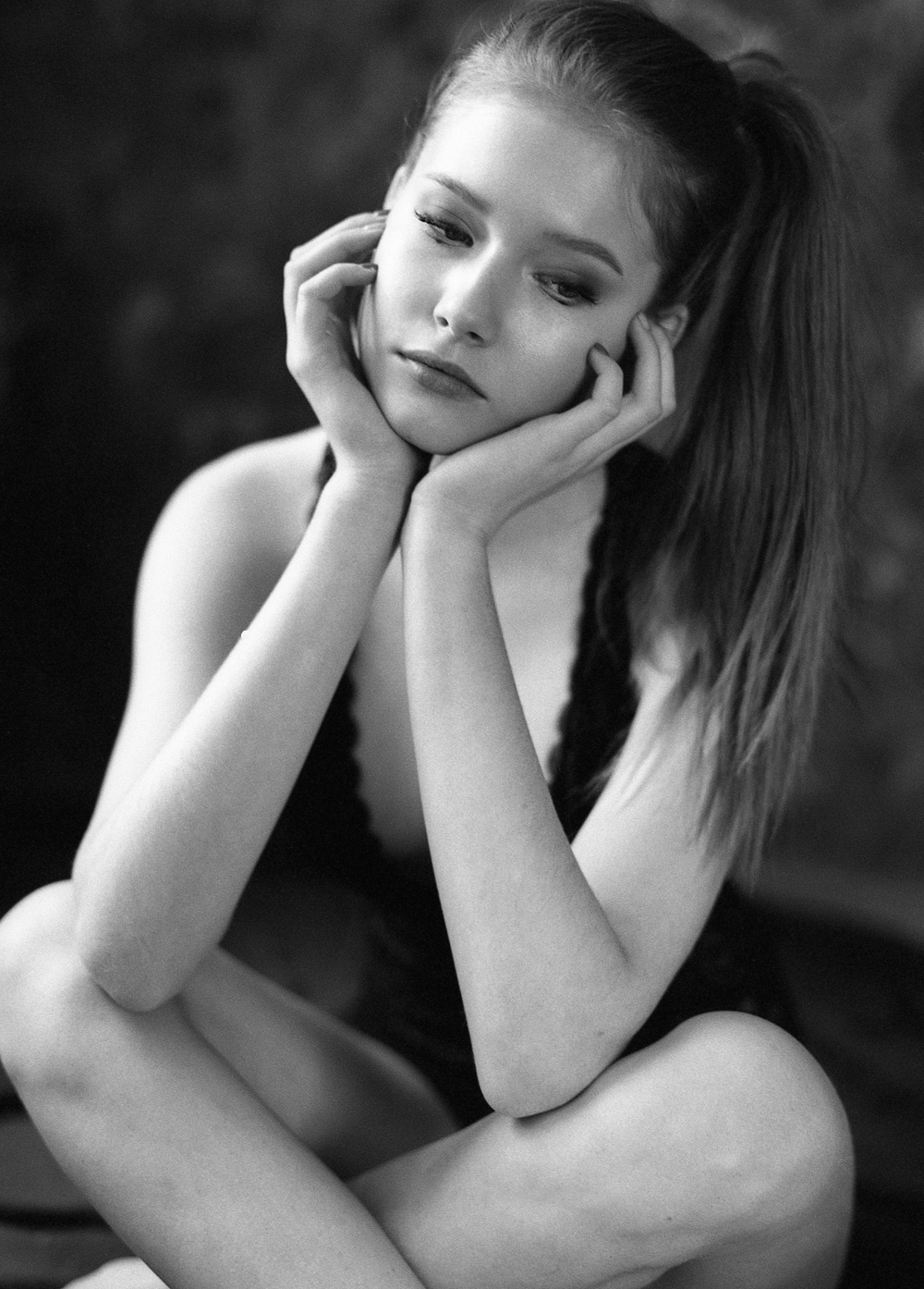 model black & white portrait